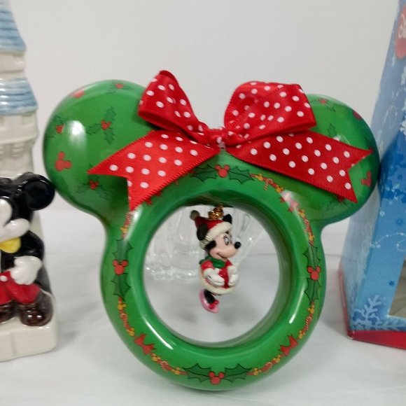 Vintage Disney Cinderella Castle Ceramic Picture Frame & Mickey Minnie Ornaments - Picture 6 of 14